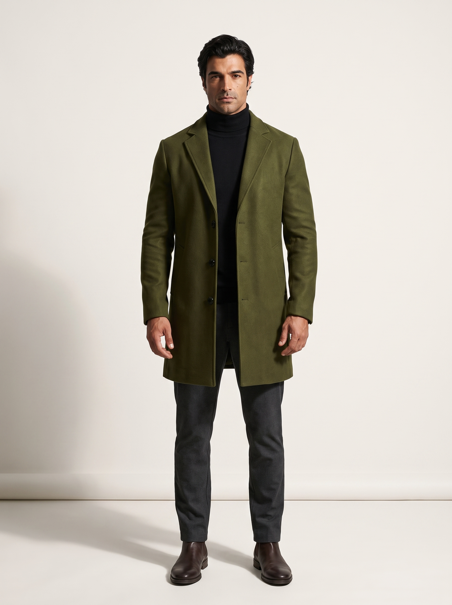Single-Breasted Wool Overcoat