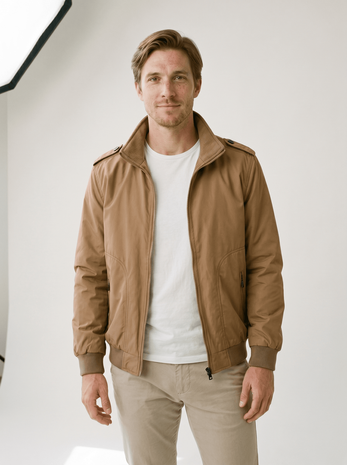 Plaid - Lined Stand - Collar Mens Bomber Jacket - vencé