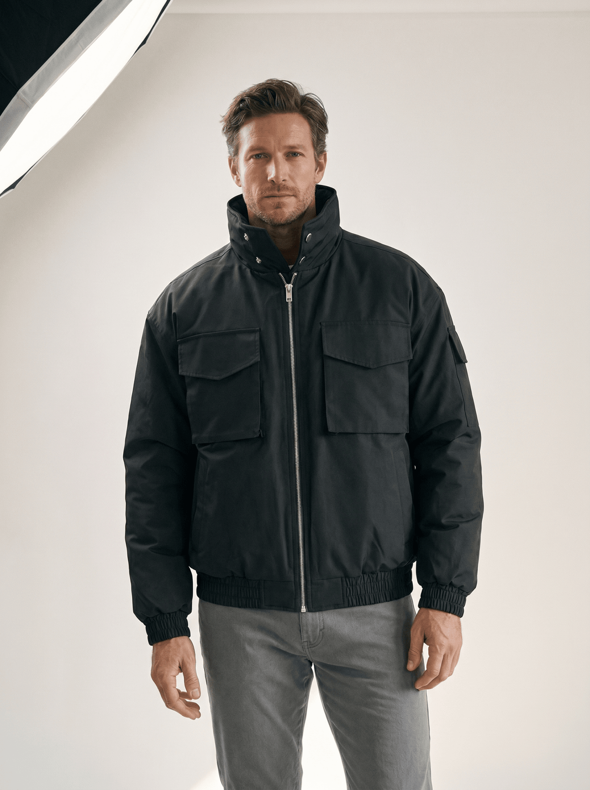 Stand - Collar Padded Workwear Bomber Jacket - vencé