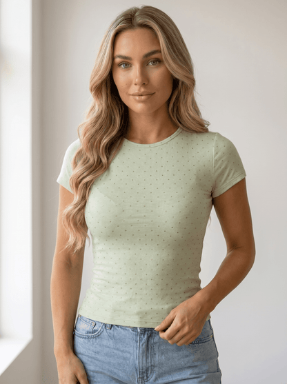 Baby Tees Polka Dot T-Shirt - vencé
