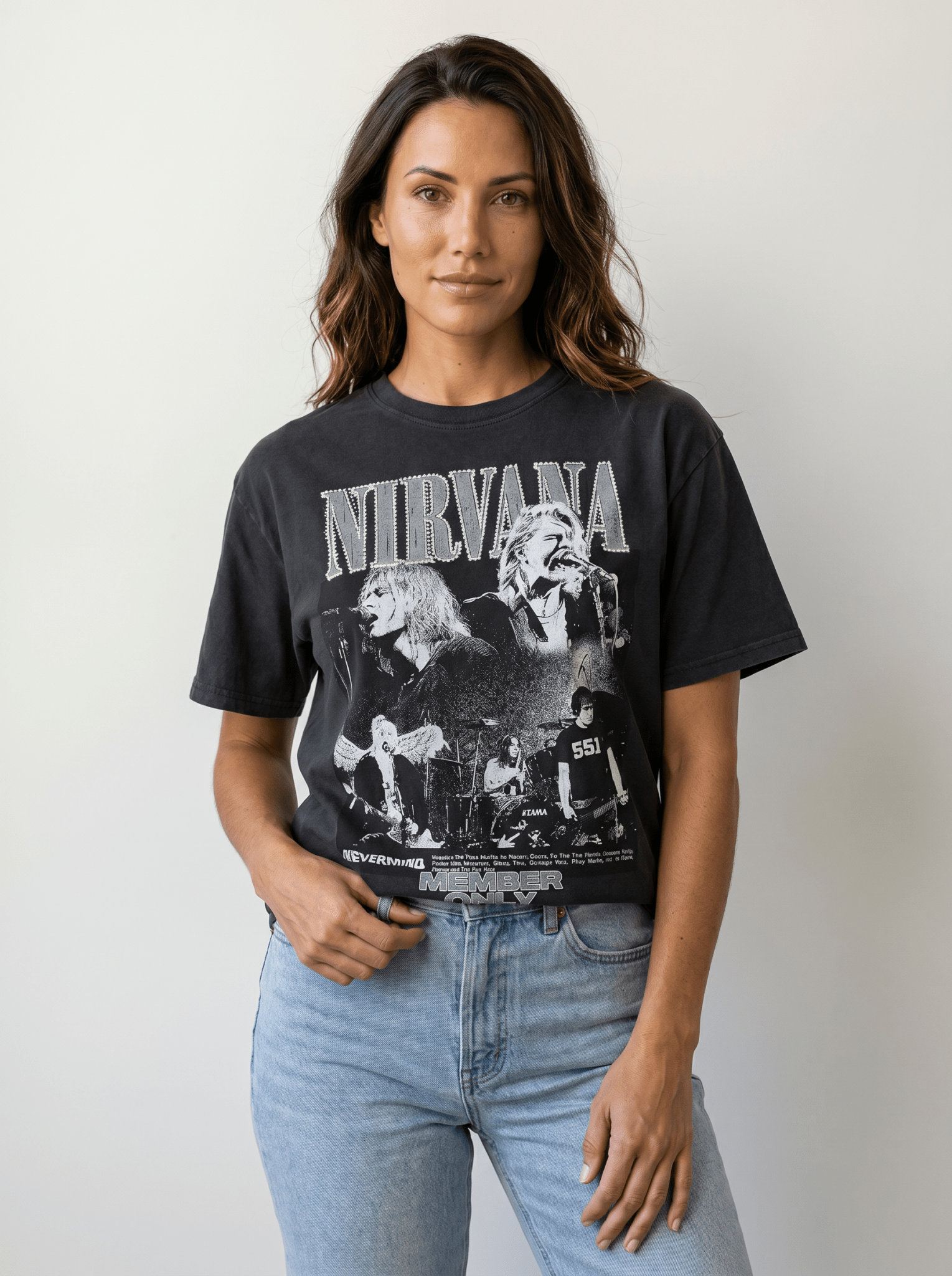 Band Tees Nirvana Character T-Shirt - vencé
