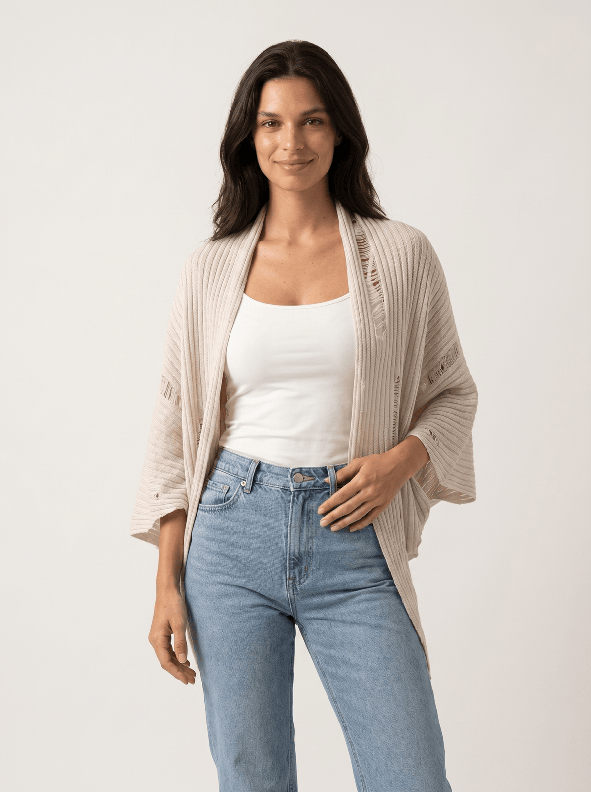 Batwing-Sleeve Cape Cardigan - vencé