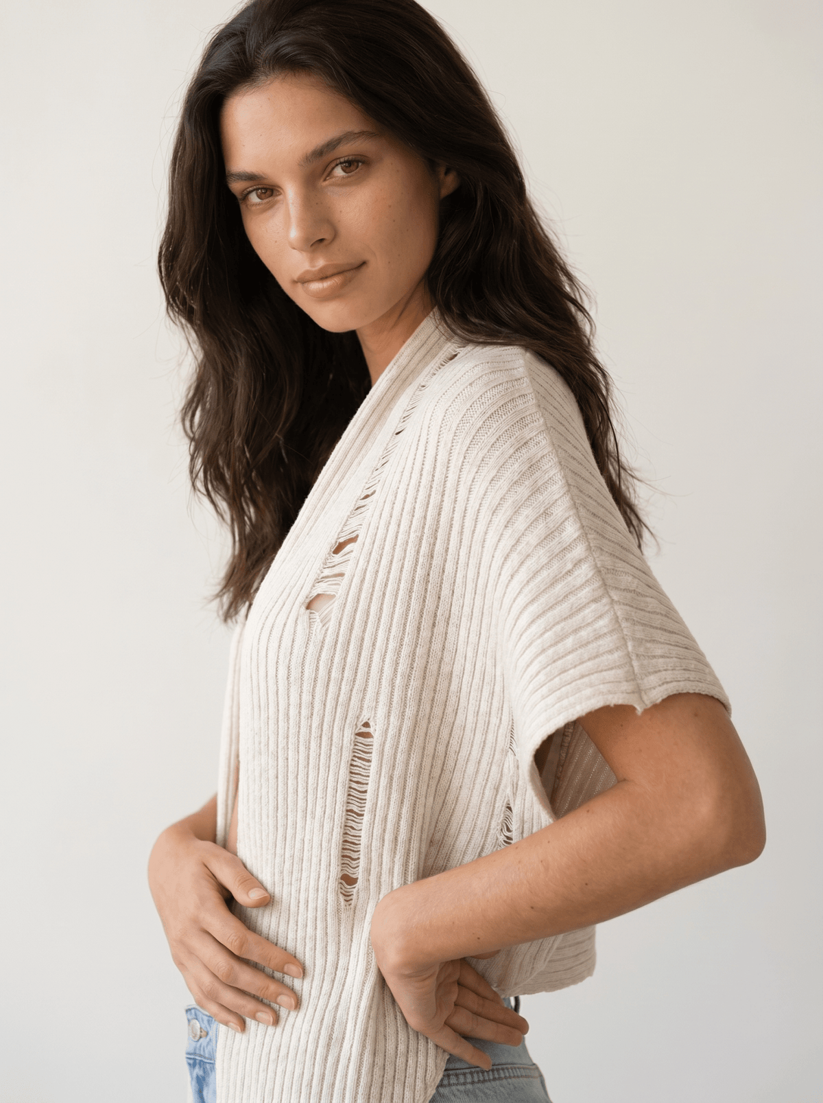 Batwing-Sleeve Cape Cardigan - vencé