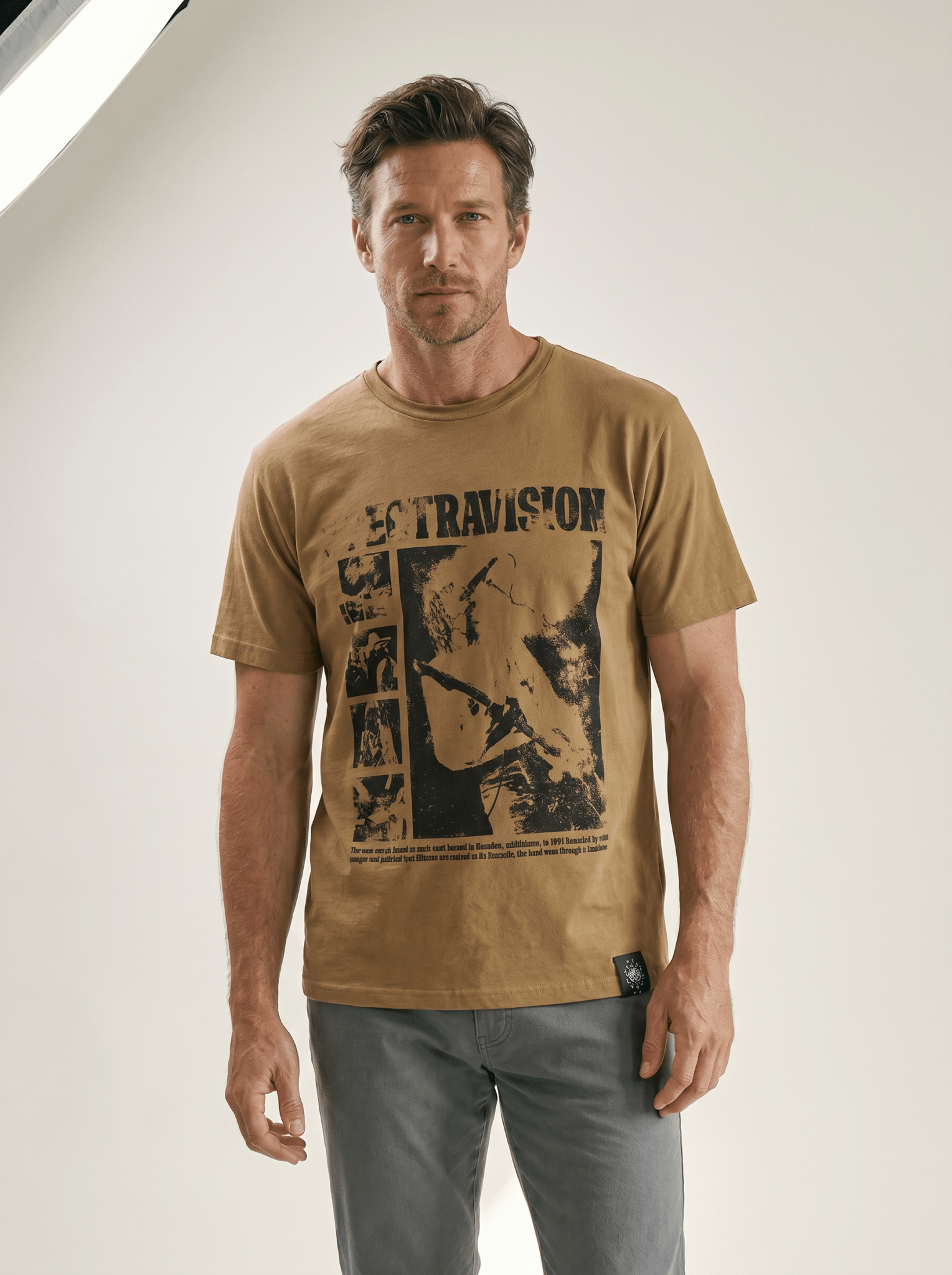 Brown Vintage Band Cotton Tee - vencé