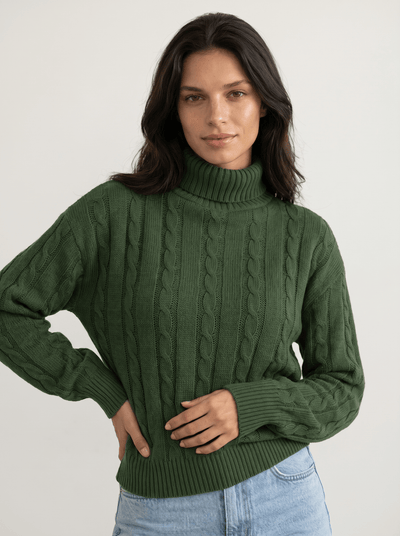Cable Knit Turtleneck Sweater