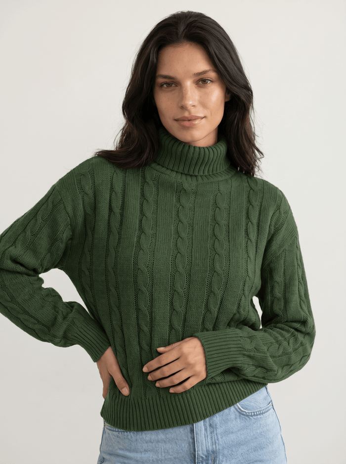 Cable Knit Turtleneck Sweater