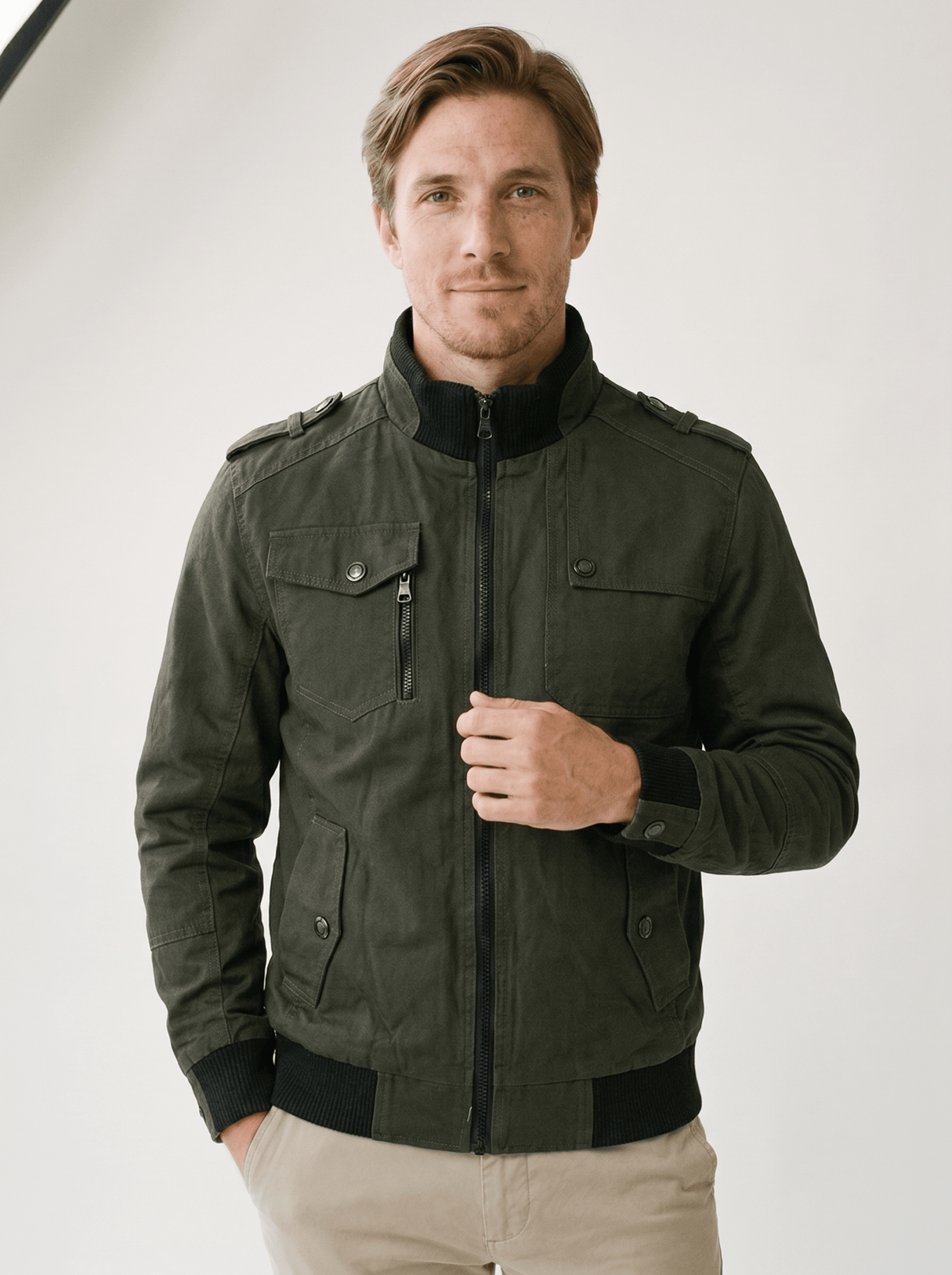 Cargo Pocket Mens Bomber Jacket - vencé