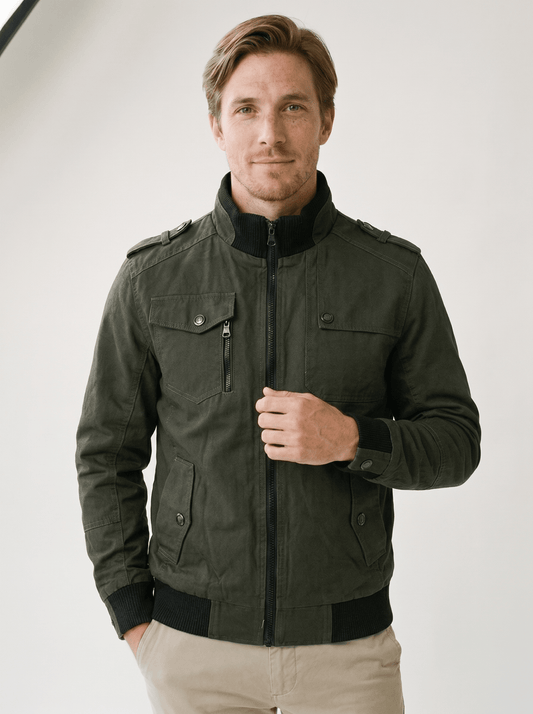 Cargo Pocket Mens Bomber Jacket - vencé
