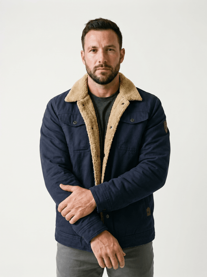 Cashmere-Cotton Mens Workwear Bomber Jacket - vencé
