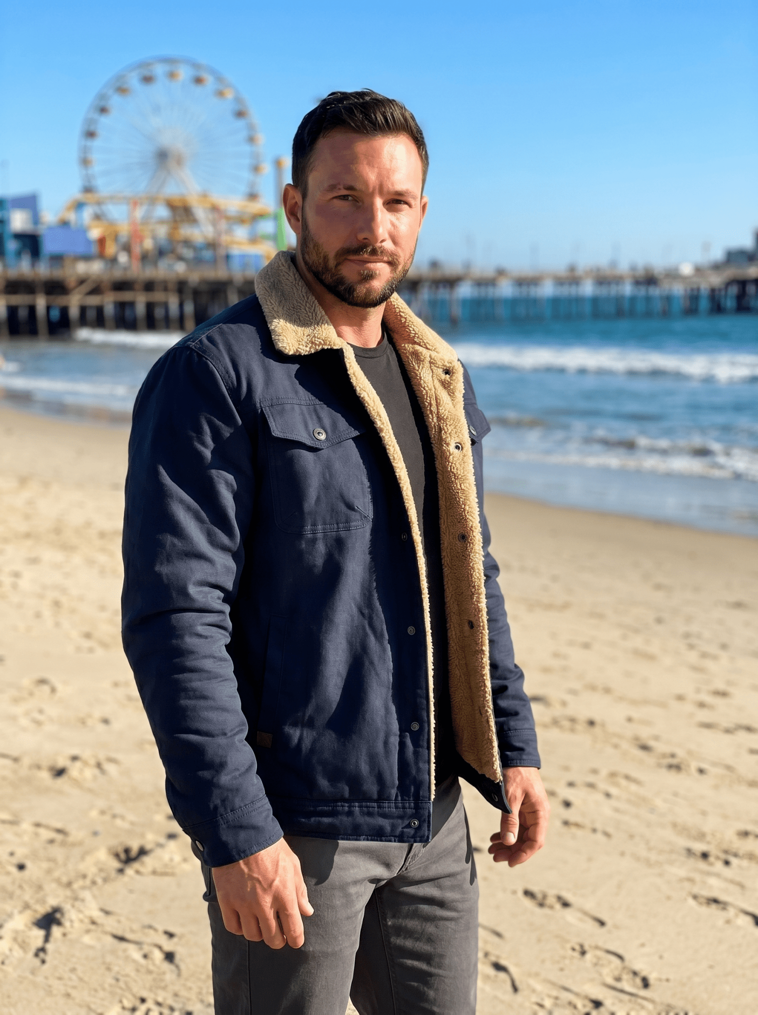Cashmere-Cotton Mens Workwear Bomber Jacket - vencé