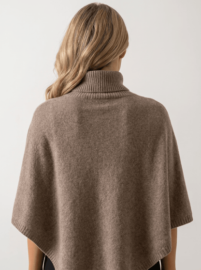 Cashmere Turtleneck Asymmetric Cape - vencé