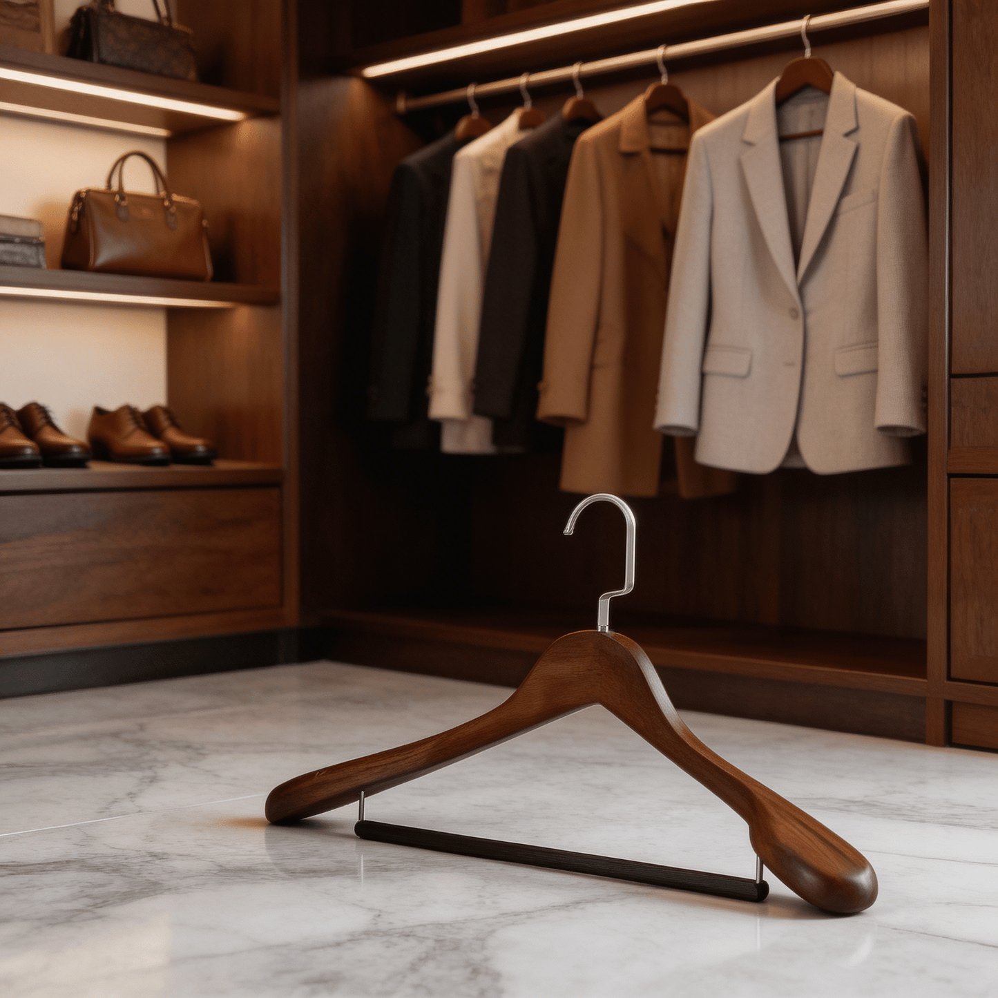 Classic Wooden Garment Clothes Hanger - vencé