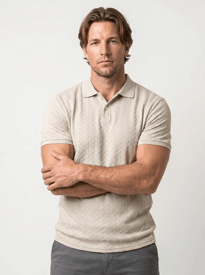 Color-Block Herringbone Polo - vencé