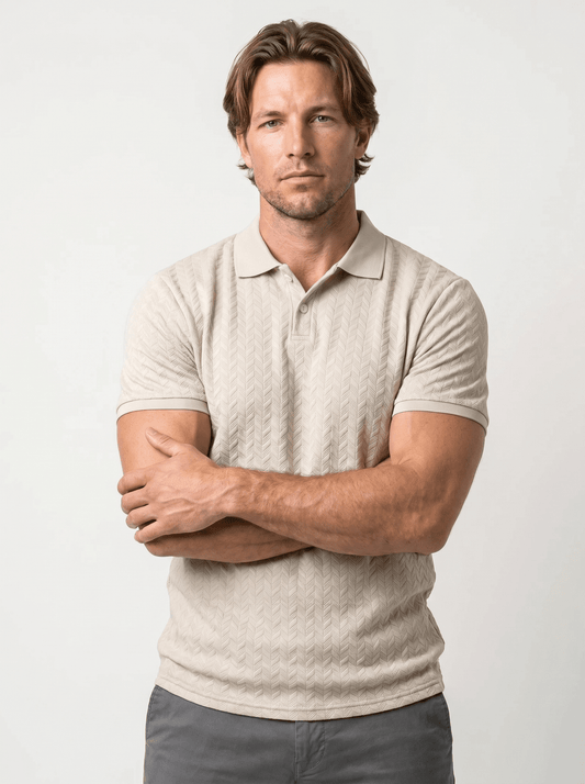 Color-Block Herringbone Polo - vencé