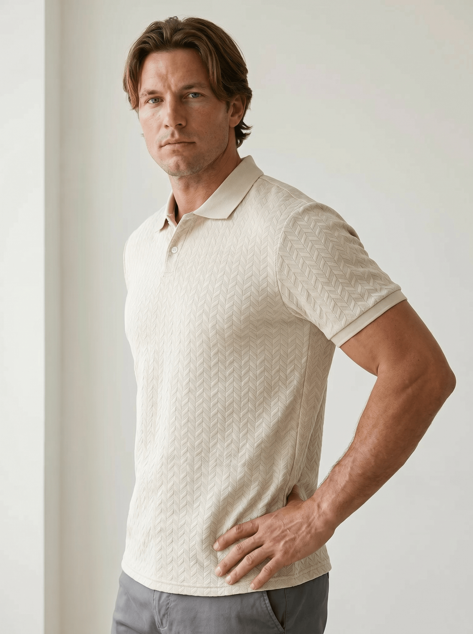 Color-Block Herringbone Polo - vencé