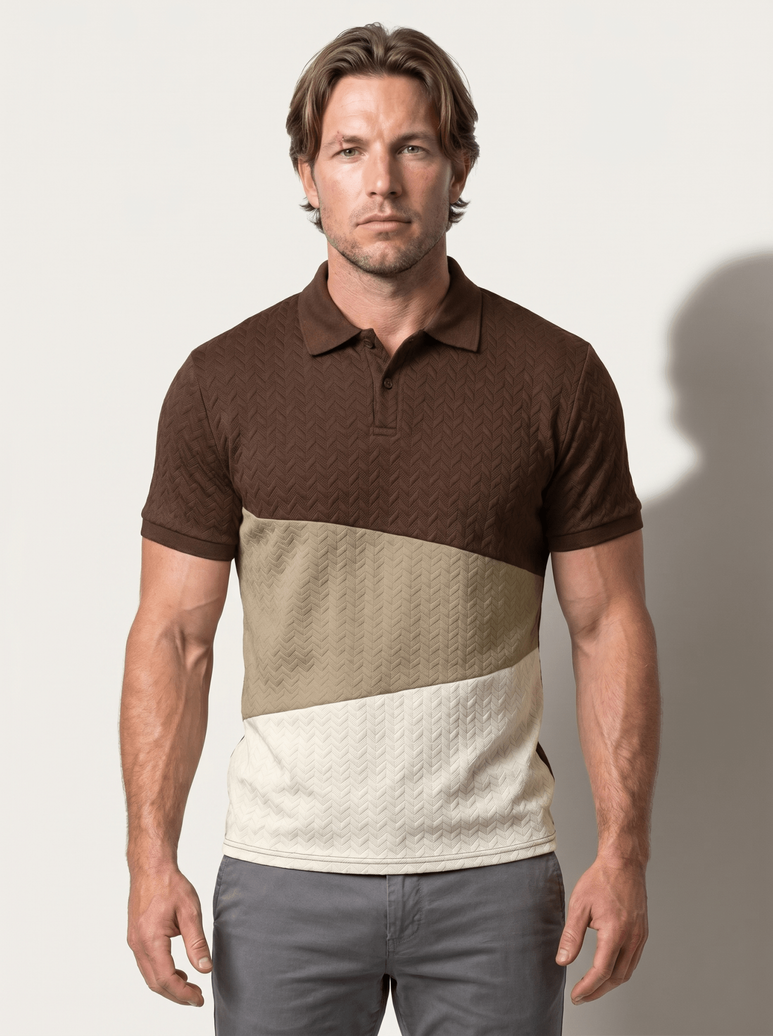 Color-Block Herringbone Polo - vencé