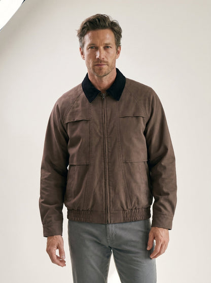 Corduroy Collar Cargo Bomber Jacket - vencé