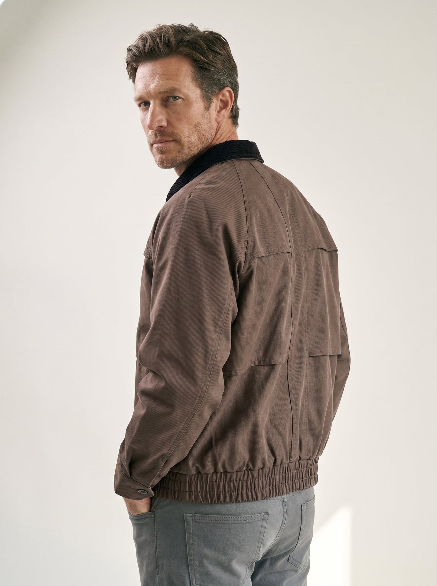 Corduroy Collar Cargo Bomber Jacket - vencé