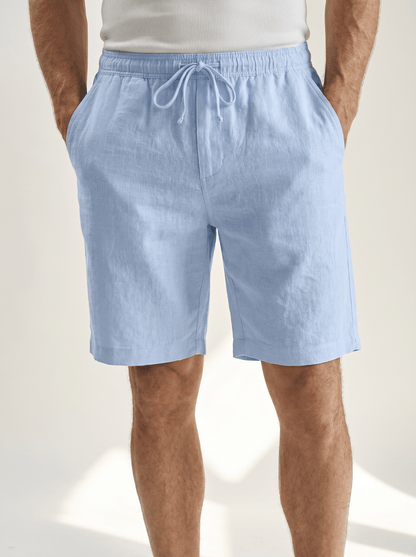 Cotton-Linen Drawstring Shorts - vencé