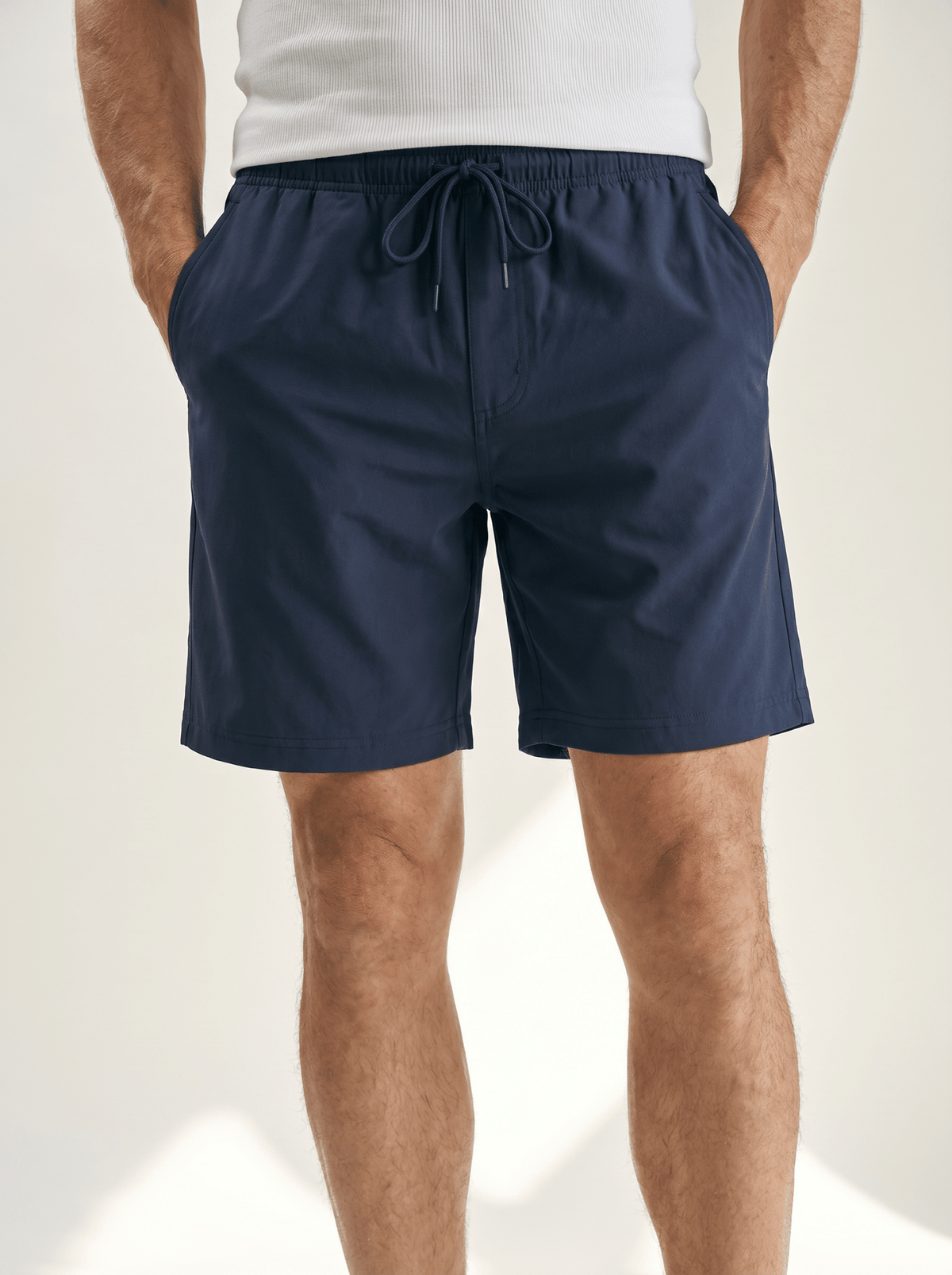 Cotton-Linen Drawstring Shorts - vencé