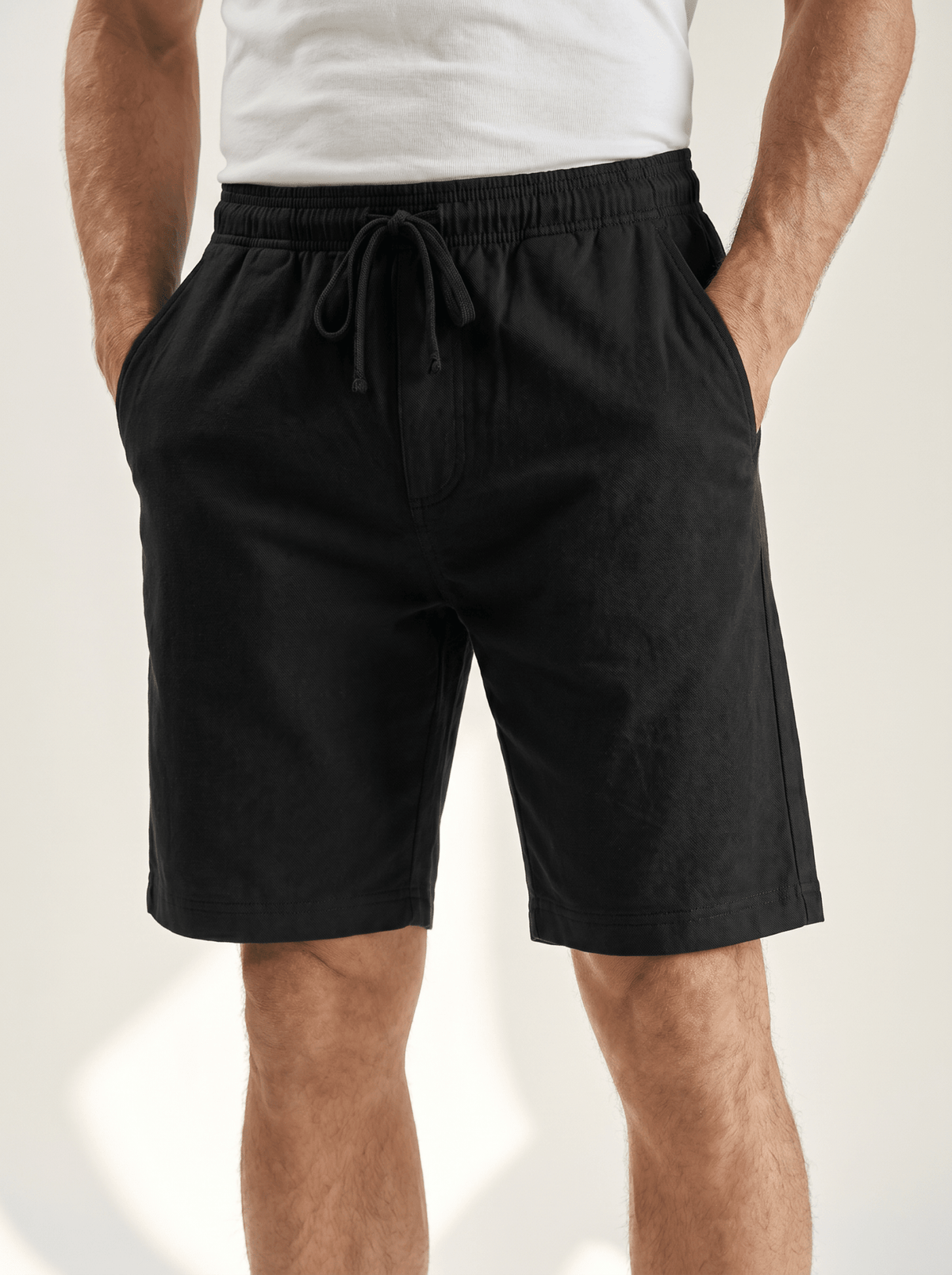 Cotton-Linen Drawstring Shorts - vencé