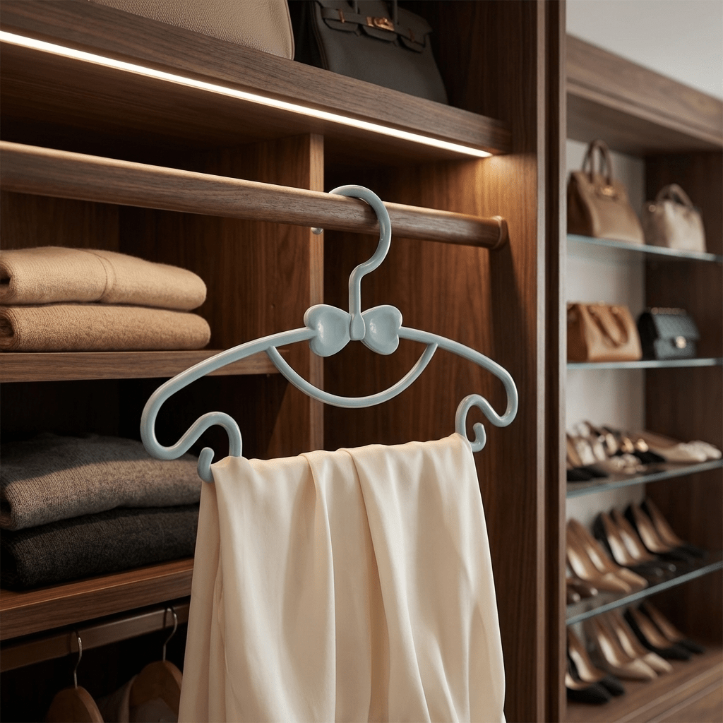 Elegant Plastic Clothes Hanger with Bow Design - vencé