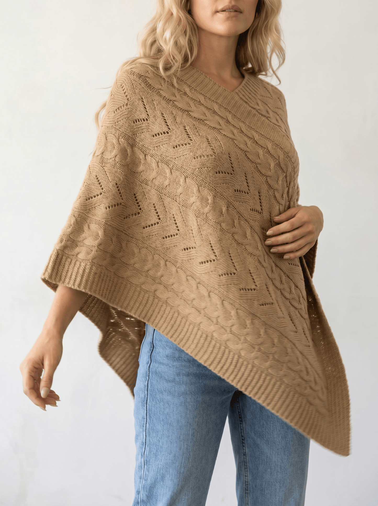Elegant Solid Casual Cape Cardigan - vencé