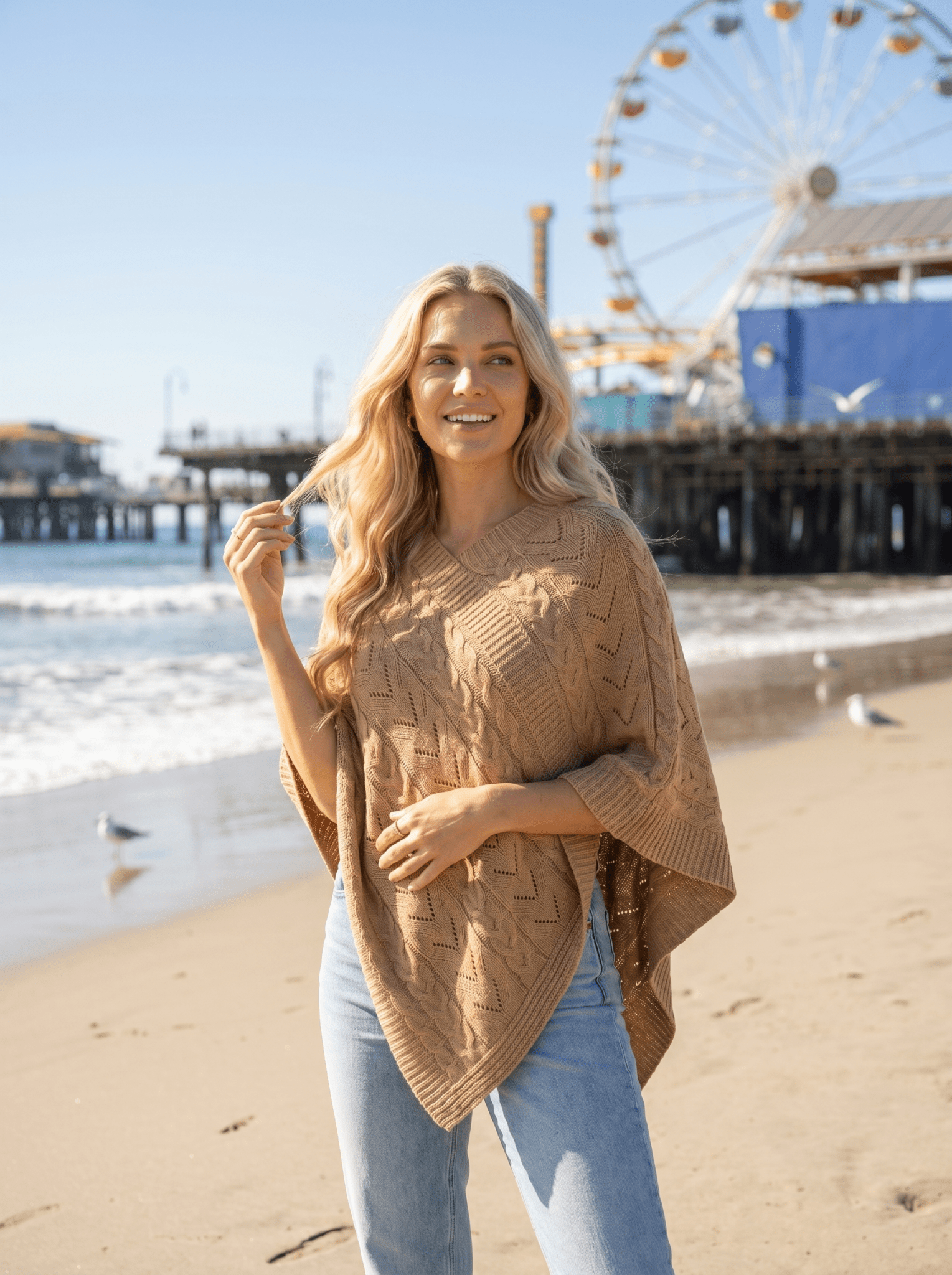 Elegant Solid Casual Cape Cardigan - vencé