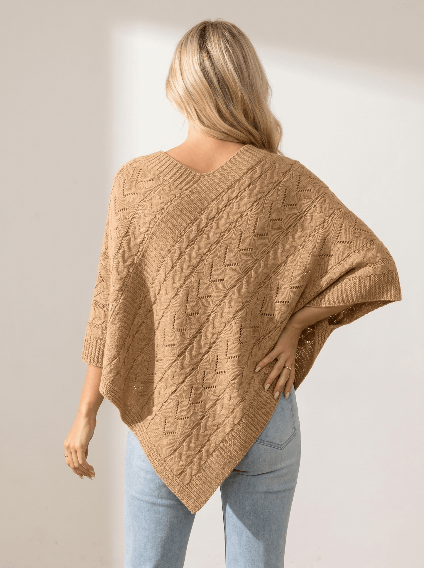 Elegant Solid Casual Cape Cardigan - vencé