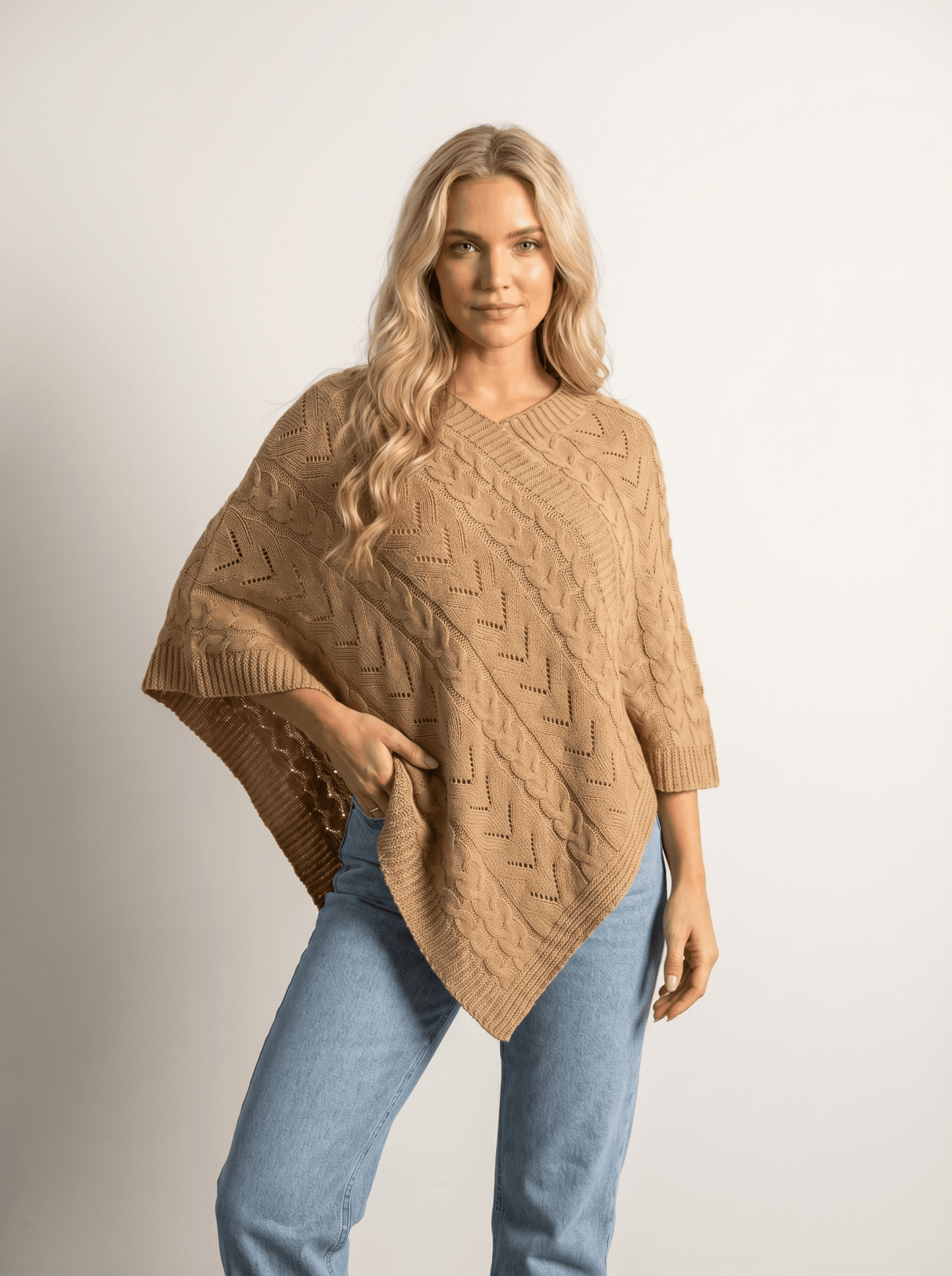 Elegant Solid Casual Cape Cardigan - vencé
