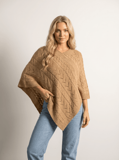 Elegant Solid Casual Cape Cardigan - vencé