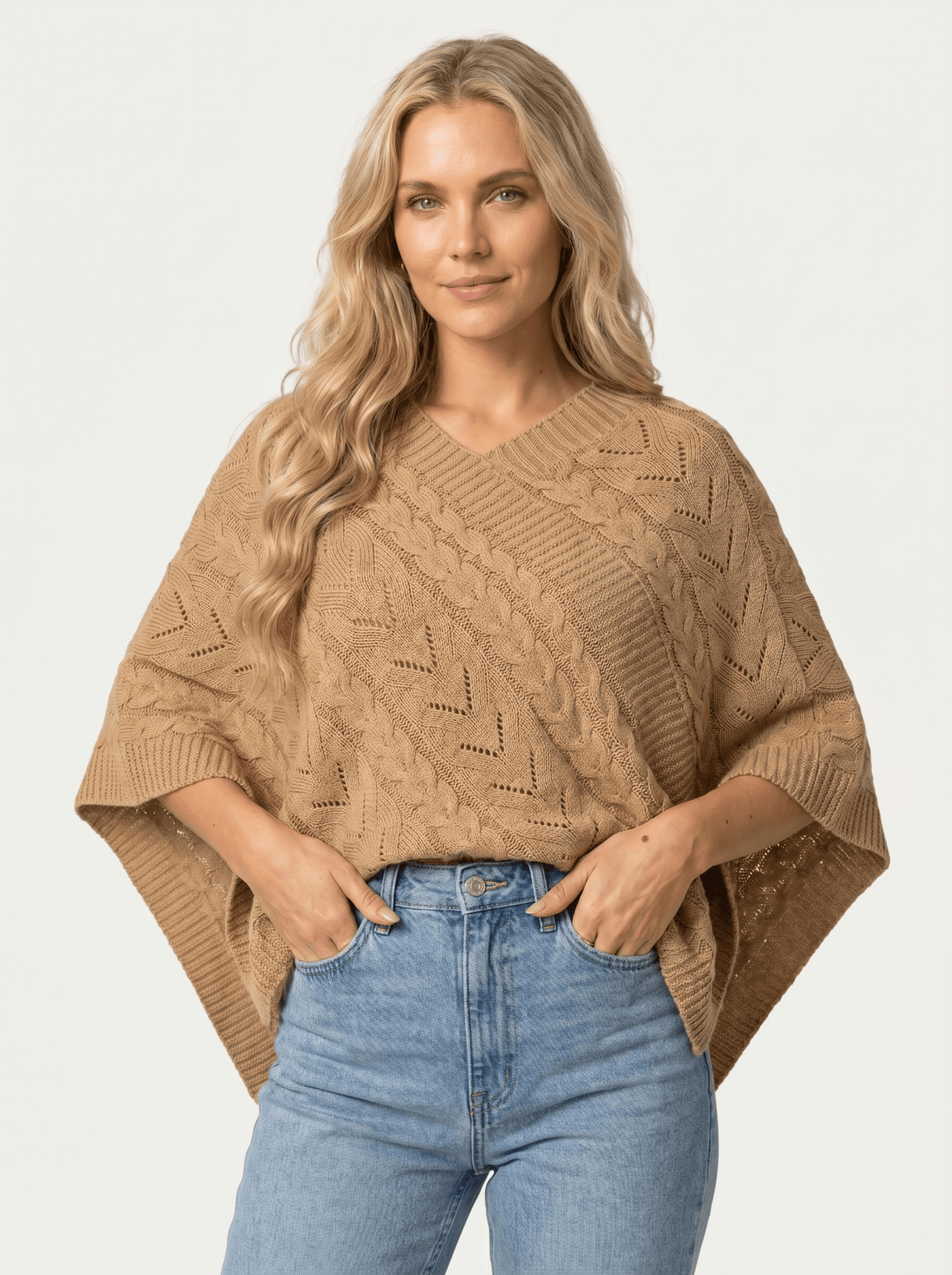 Elegant Solid Casual Cape Cardigan - vencé