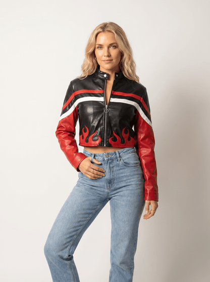 Faux Leather Biker Jacket - vencé