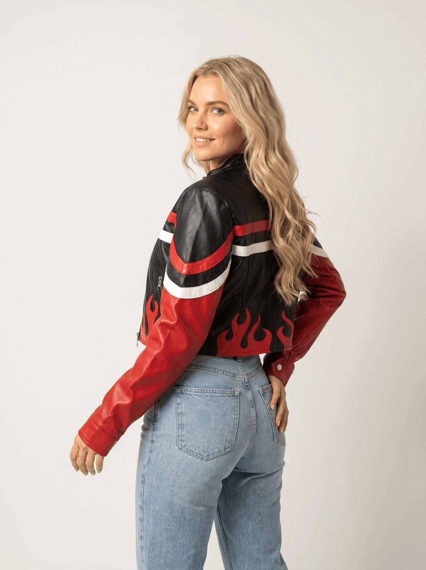 Faux Leather Biker Jacket - vencé