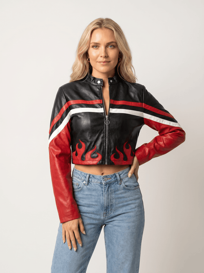 Faux Leather Biker Jacket - vencé