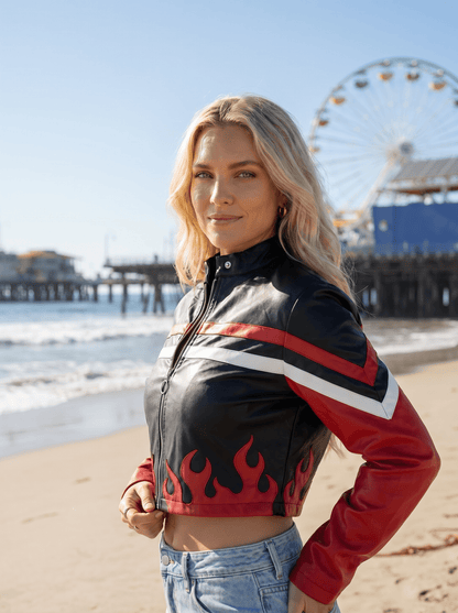 Faux Leather Biker Jacket - vencé