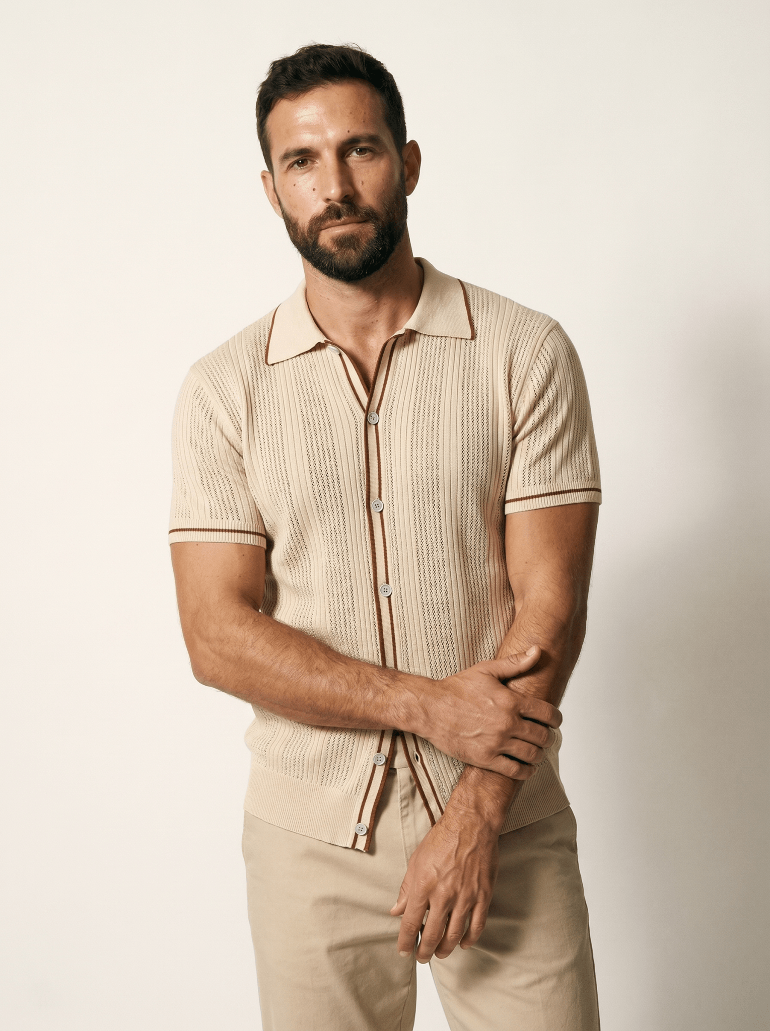 Knit Lapel Camp Shirt - vencé