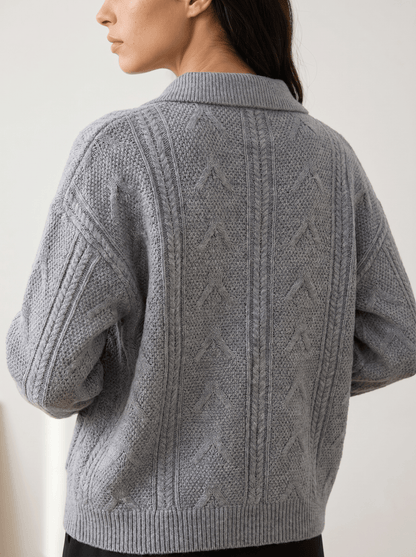 Knitted Patch-Pocket Cardigan - vencé