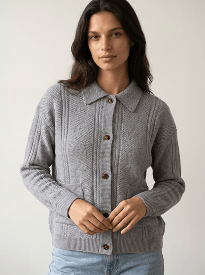 Knitted Patch-Pocket Cardigan - vencé