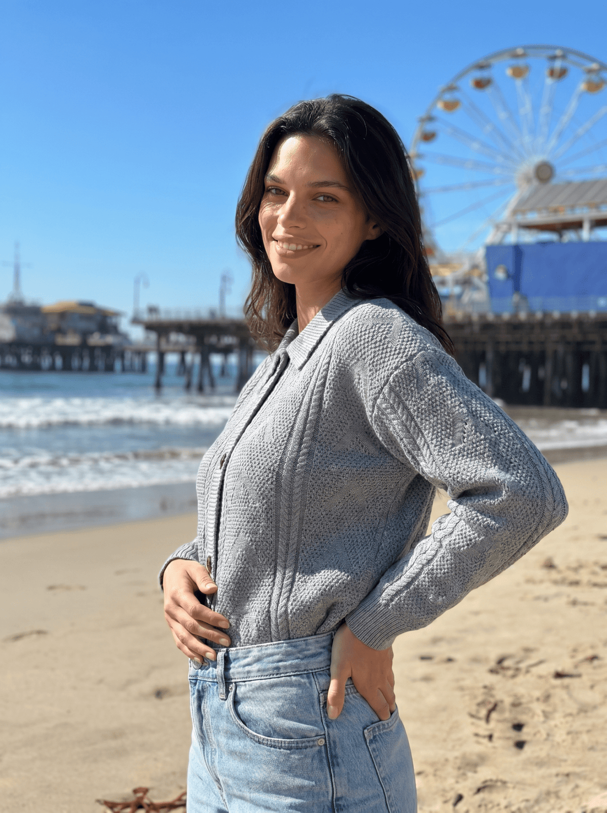 Knitted Patch-Pocket Cardigan - vencé