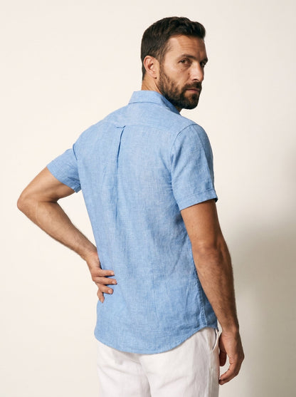 Linen Short-Sleeve Mens Shirt - vencé