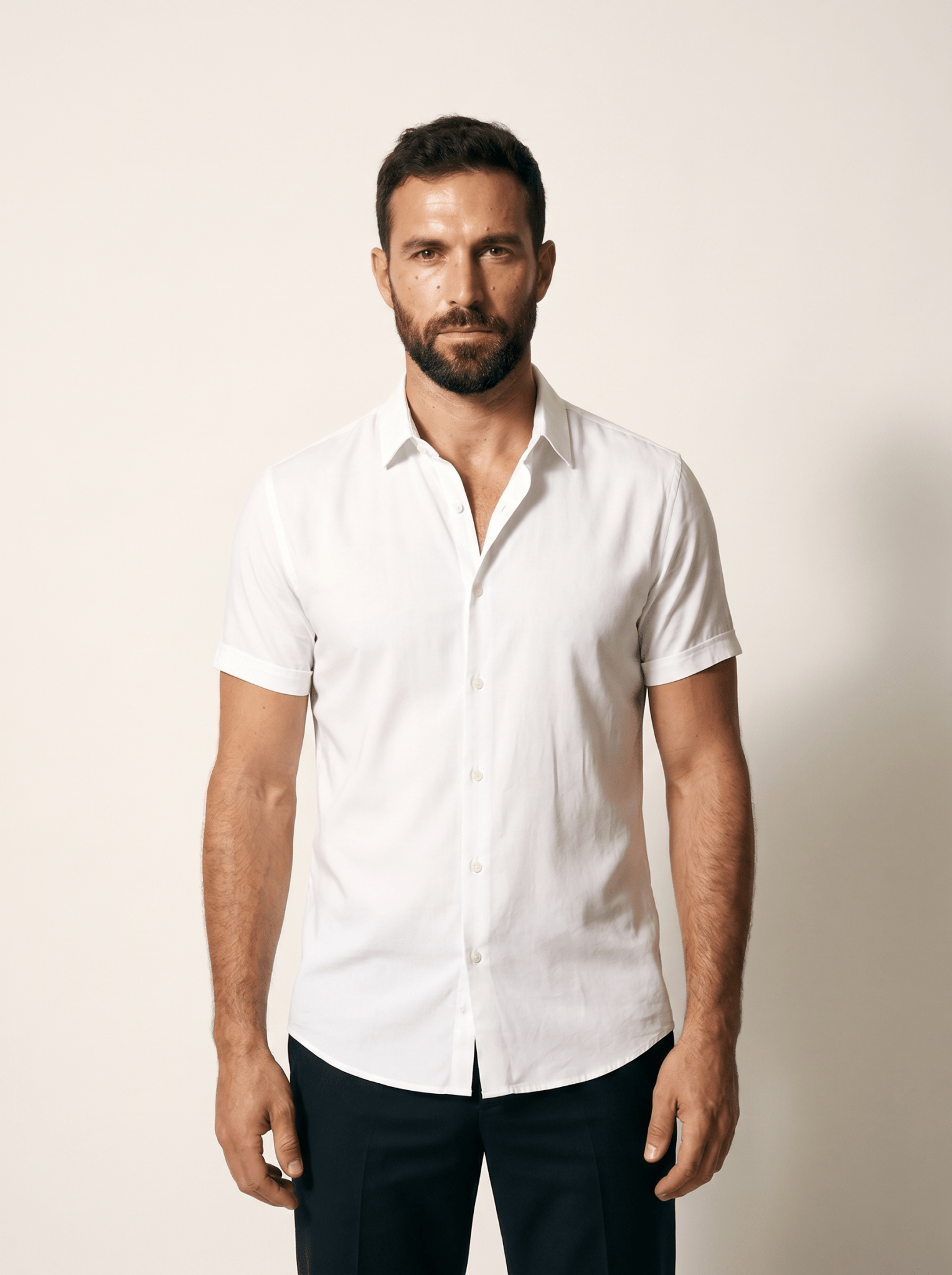 Linen Short-Sleeve Mens Shirt - vencé