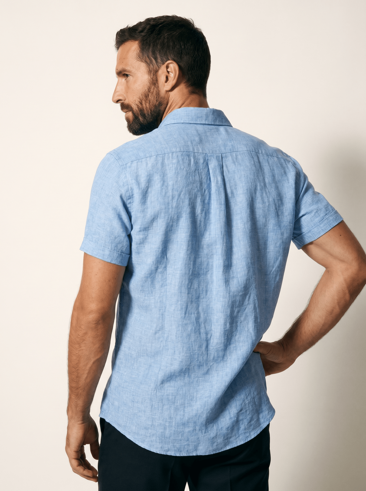 Linen Short-Sleeve Mens Shirt - vencé