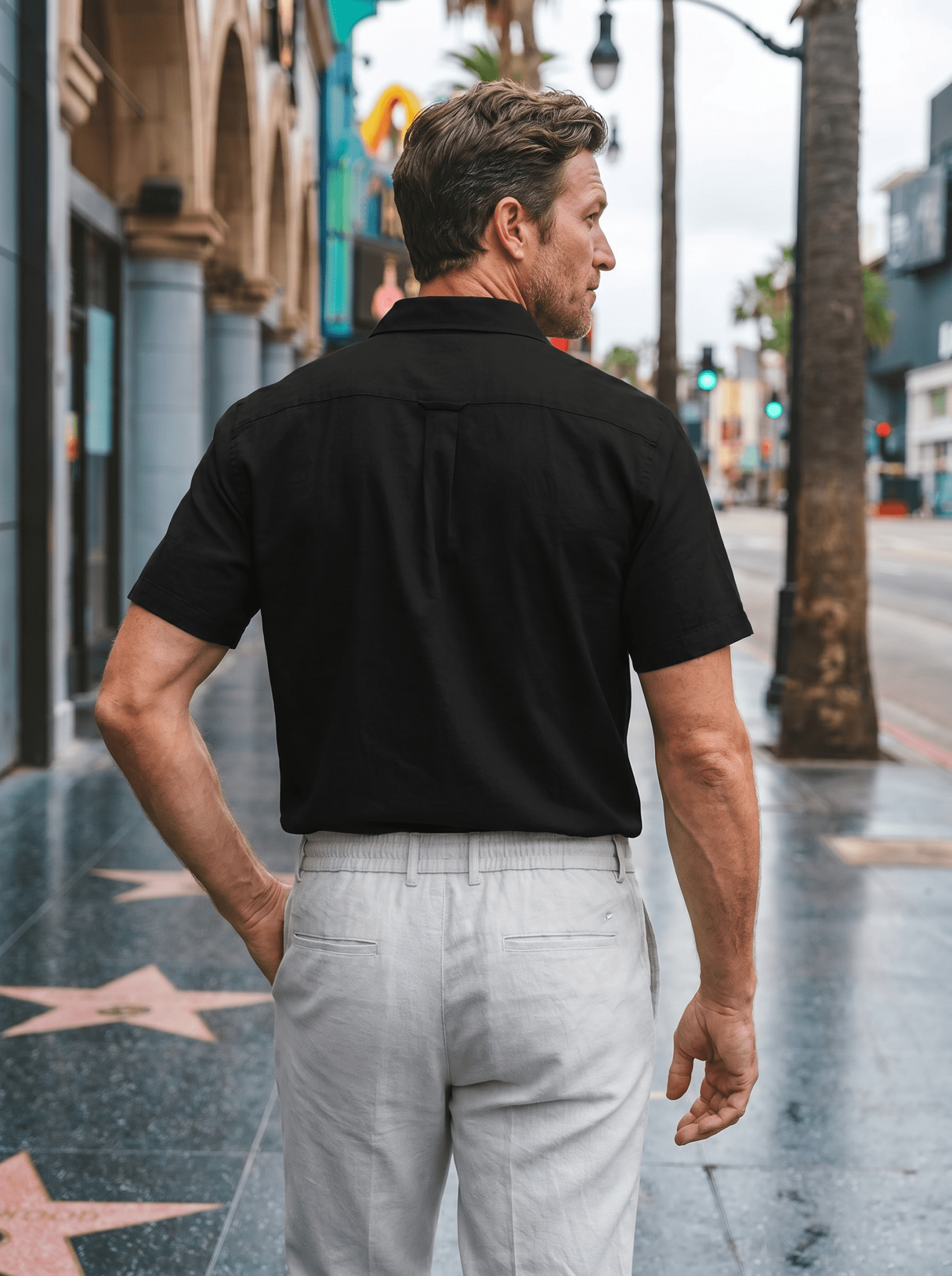 Linen Short - Sleeve Utility Shirt - vencé
