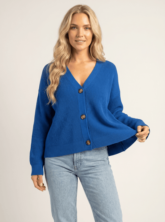 Loose Casual Knit Cardigan Sweater - vencé