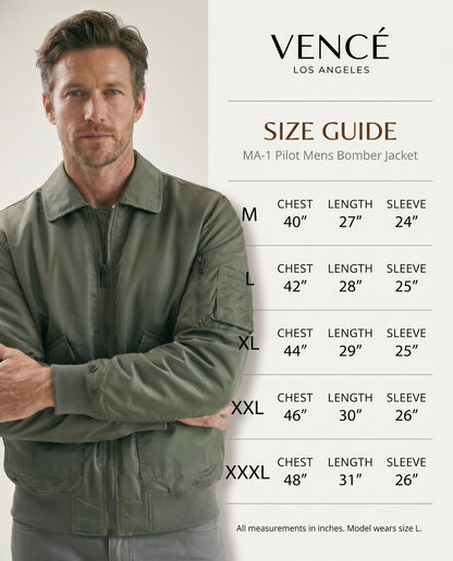 MA - 1 Pilot Mens Bomber Jacket - vencé