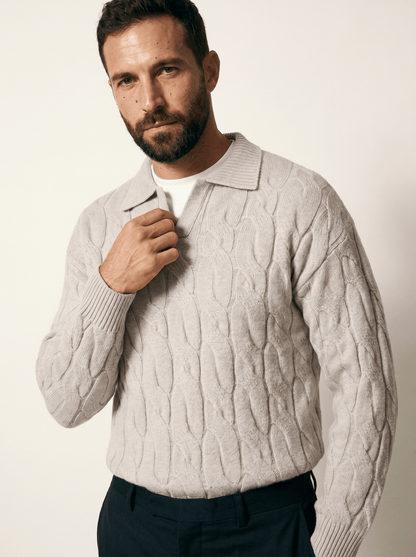 Mens Colour-Blocked Mock Two-Piece Knit Sweater - vencé