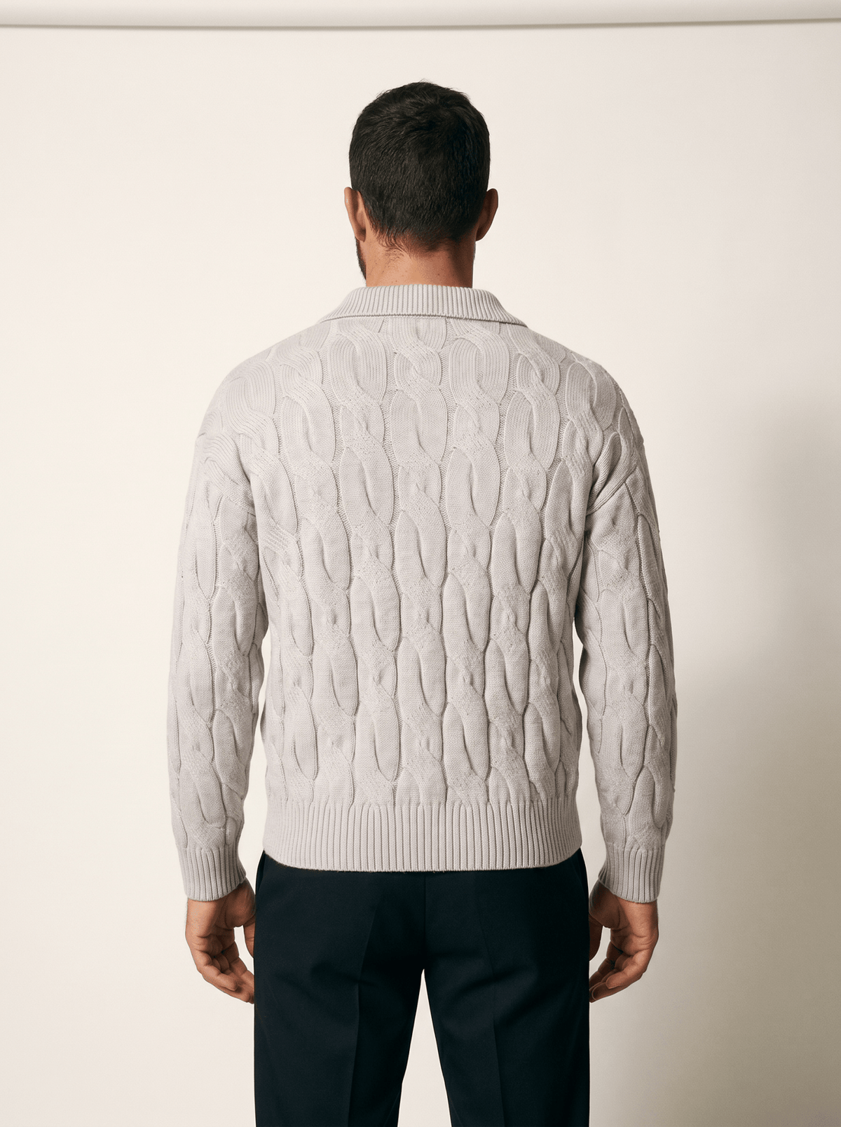 Mens Colour-Blocked Mock Two-Piece Knit Sweater - vencé