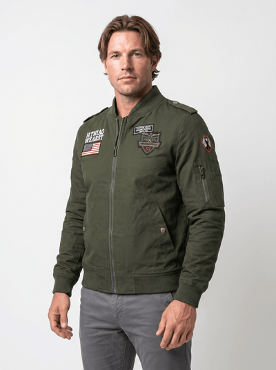Military Patch Pilot Mens Bomber Jacket