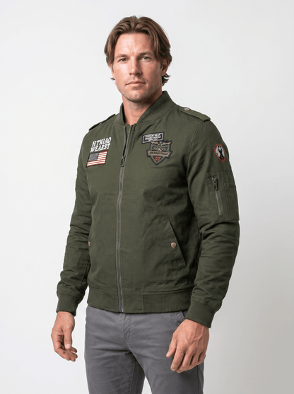 Military Patch Pilot Mens Bomber Jacket - vencé